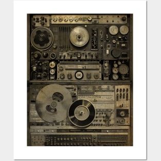 Vintage  Setup Audio HiFi Sound System MixedBlack white Posters and Art